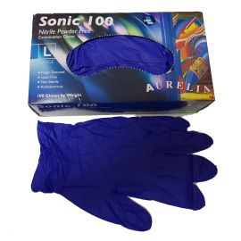 Aurelia Sonic Nitrile Powder Free Cobalt Blue Gloves - Large - 1 Pack Of 100