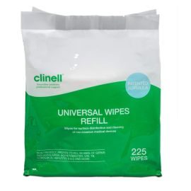 Clinell Universal Wipes Bucket Refill Pack - Pack Of 225 Wipes