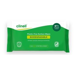 Clinell Biodegradable Plastic Free Wipes - Pack Of 60