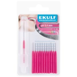Ekulf Ph 0.4mm Max 500 Interdentals Toothbrush - Cerise - 12 Brush Per Pack