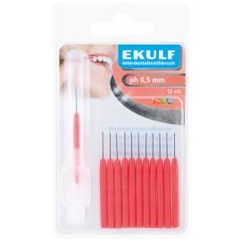 Ekulf Ph 0.5mm Max 600 Interdentals Toothbrush - Red - 12 Brush Per Pack
