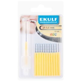 Ekulf Ph 0.6mm Max 700 Interdentals Toothbrush - Yellow - 12 Brush Per Pack