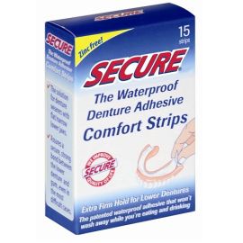 Secure Denture Adhesive Strips Pack Of 15 Strips 