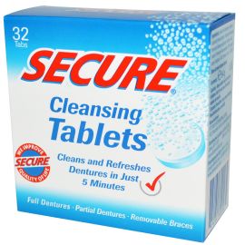Secure Denture Cleansing Tablets 32 Tabs Per Pack