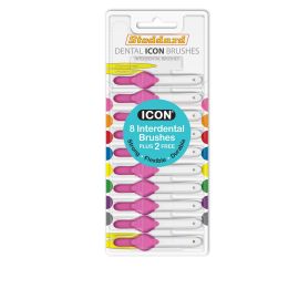 Stoddard Icon Pink Standard Interdental Brush - 8 Brush Plus 2 Free Brush In 1 Pack