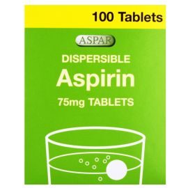 Aspar Dispersible Aspirin 75mg Tablets - Pack Of 100