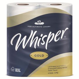 Whisper Gold 3 Ply Toilet Tissue Pack Of 40