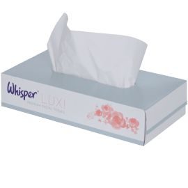 Whisper 2Ply White Facial Tissue 100 Sheets - Pack Of 36