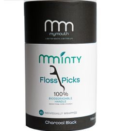 MyMouth Eco-Friendly charcoal Black Floss Picks - Pack Of 45