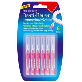 Denti-Brush Interproximal - 0.4mm Pink - 6 Brushes Per Pack
