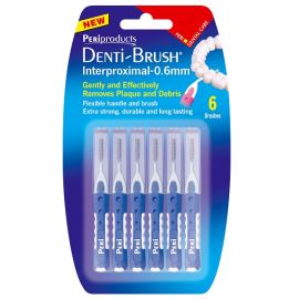Denti-Brush Interproximal - 0.6mm Blue - 6 Brushes Per Pack