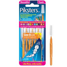 Piksters Interdental Brush - Size 8 Orange - 7 Brushes Per Pack