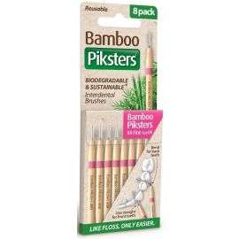 Piksters Bamboo Interdental Brush - Size 00 Pink 0.60mm - 8 Brushes Per Pack