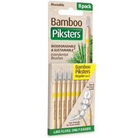 Piksters Bamboo Interdental Brush - Size 3 Yellow 0.60mm - 8 Brushes Per Pack