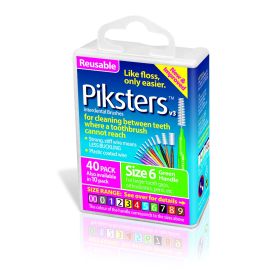 Piksters Interdental Brush - Size 6 Green 0.80mm -  40 Brushes Per Pack