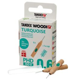 Tandex WOODI Turquoise PHD 0.6 ISO 0 Interdental Brushes - Pack Of 6