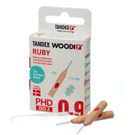 Tandex WOODI Ruby PHD 0.9 ISO 2 Interdental Brushes - Pack Of 6