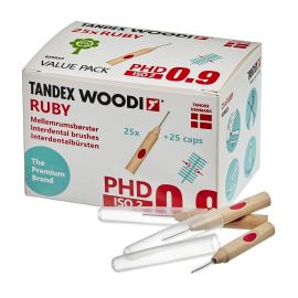 Tandex WOODI Ruby PHD 0.9 ISO 2 Interdental Brushes - Pack Of 25