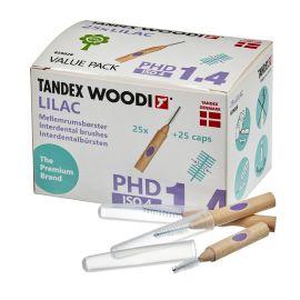 Tandex WOODI Lilac PHD 1.4 ISO 4 Interdental Brushes - Pack Of 25