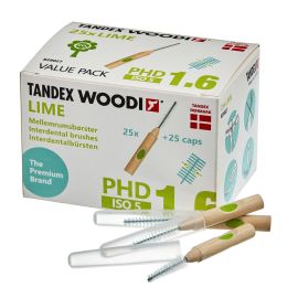 Tandex WOODI Lime PHD 1.6 ISO 5 Interdental Brushes - Pack Of 25