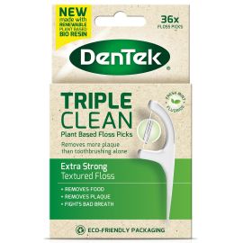 DenTek Eco Triple Clean Floss Picks - Pack Of 36