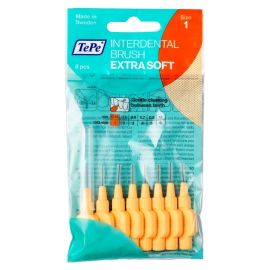 TePe Interdental Extra Soft Brushes - Orange X-Soft 0.45mm - 1 Pack of 8 Brushes