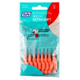 TePe Interdental Extra Soft Brushes - Red X-Soft 0.50mm - 1 Pack of 8 Brushes
