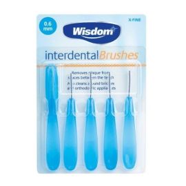 Wisdom Interdental Toothbrushes - Blue 0.6mm X-Fine - 5 Brushes