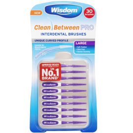 Wisdom Clean Between PRO Interdental Brushes - Purple Large - 1 Pack Of 30