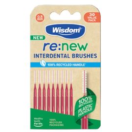 Wisdom re:new 0.5mm Interdental Brushes Red  Pack Of 30